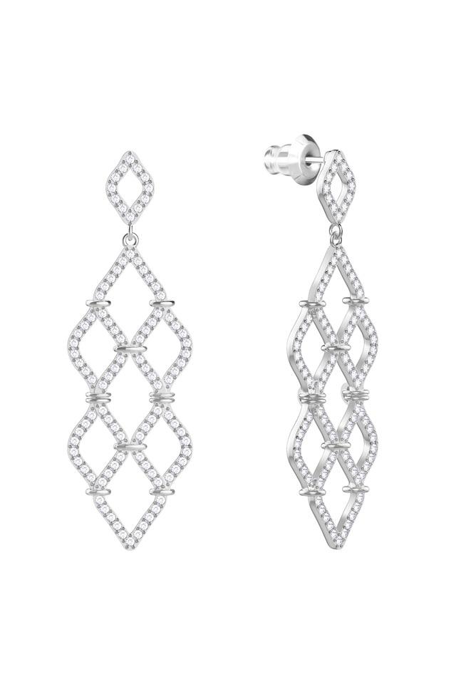 Swarovski Earrings - Glitzy Long Diamante Earrings - Diamante Earrings -  Silver Plated/Pierced : Amazon.co.uk: Fashion