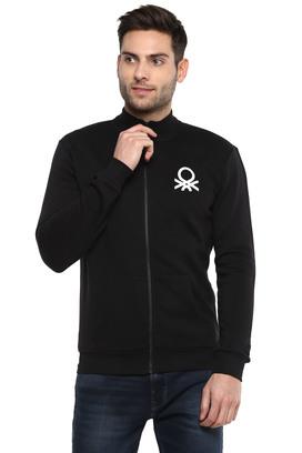 Buy UNITED COLORS OF BENETTON Mens Zip Through Neck Solid