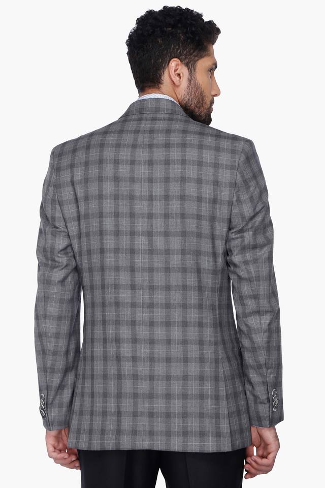 Check hot sale blazer grey