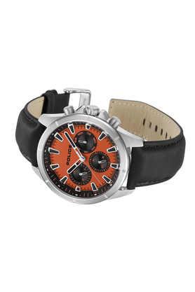 Buy POLICE Quartz 45 mm Orange Dial Leather Analog Watch for Men