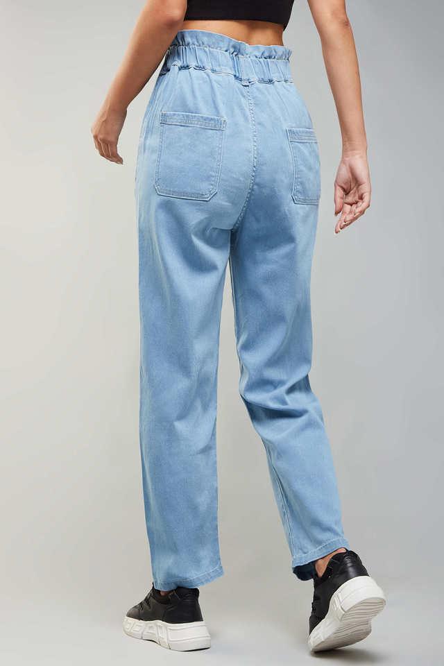 Buy DOLCE CRUDO Light Blue High Rise Denim Jeggings for Women