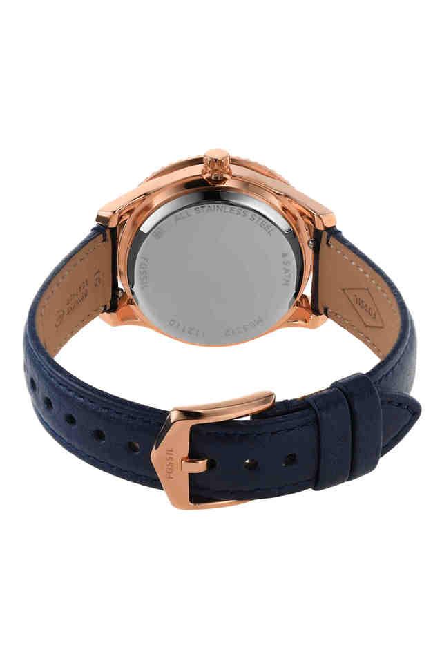 Stella 34 mm Rose Gold Dial Leather Analogue Watch For Women - ME3212