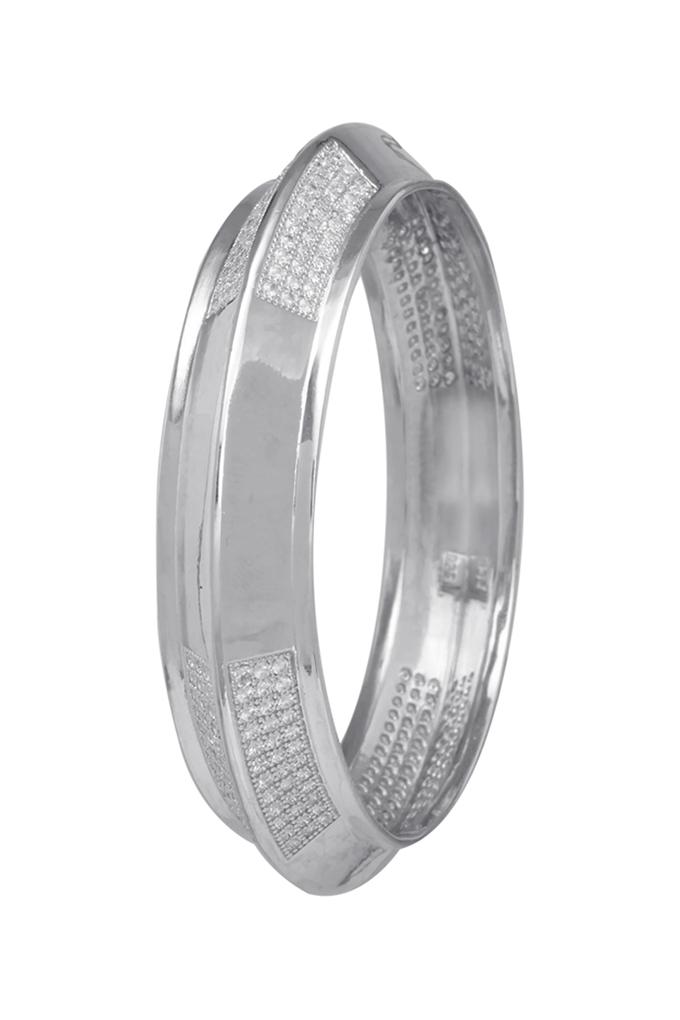 Designer silver store kada for mens