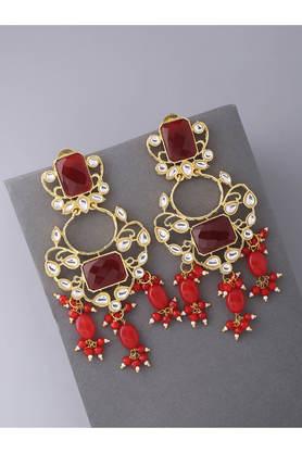 Red stone hot sale dangle earrings