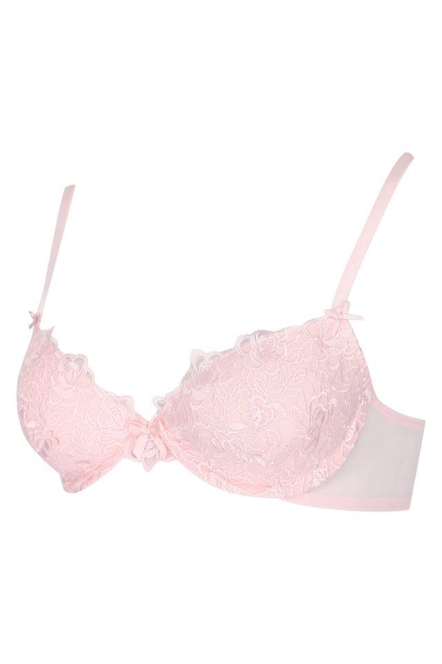 Buy NAYOMI Baby Pink Womens Lace Padded Underwired Push Up Bra