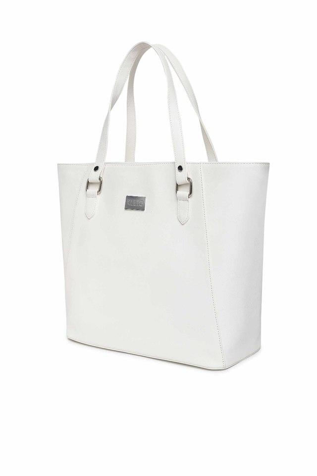 Leather Tote Bags| White Wood Cut Out Tote| Payton James Nashville