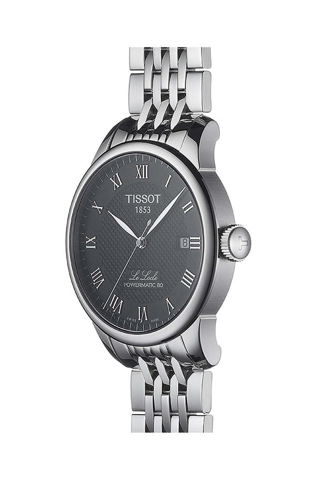 Buy TISSOT Mens Black Dial Stainless Steel Analogue Watch