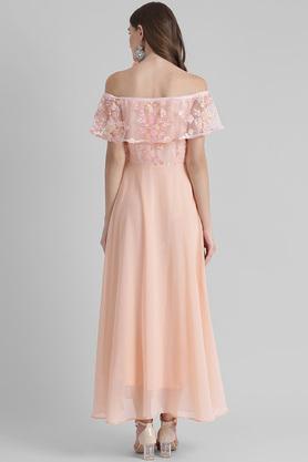 Peach off the shoulder 2024 dress