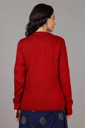 Womens red pullover sweater hot sale