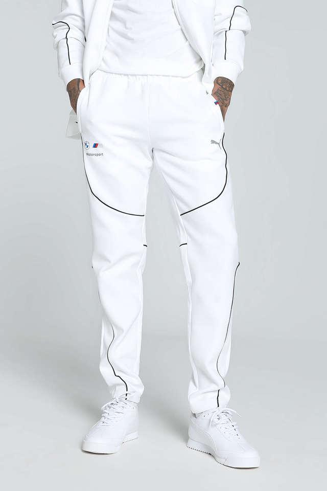 Buy PUMA White Printed Cotton Slim Fit Men s Track Pants Shoppers Stop