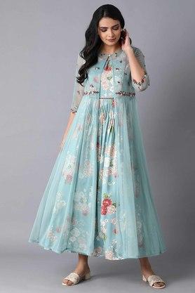 W - Blue Ethnic Dresses - 2