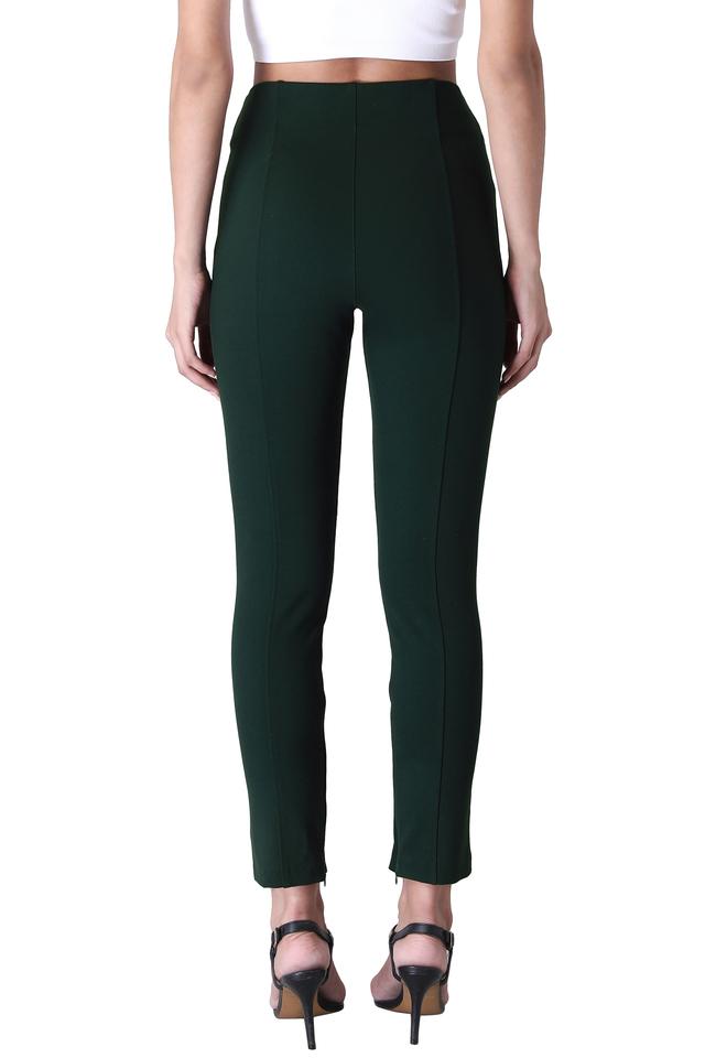 Buy FABALLEY Green Regular Fit Regular Polyester Blend Womens