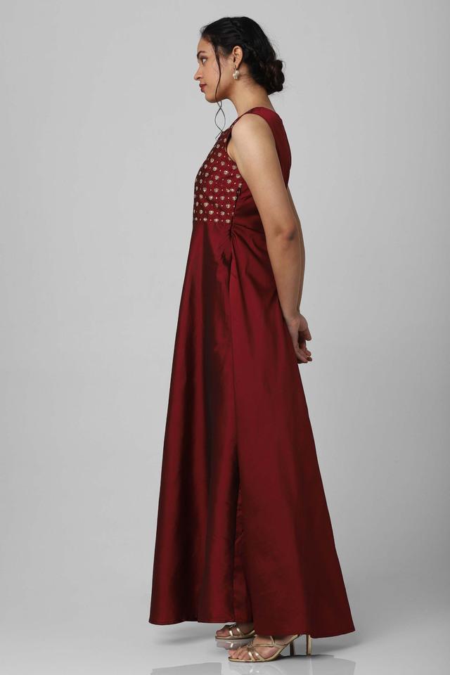 Maroon taffeta outlet dress