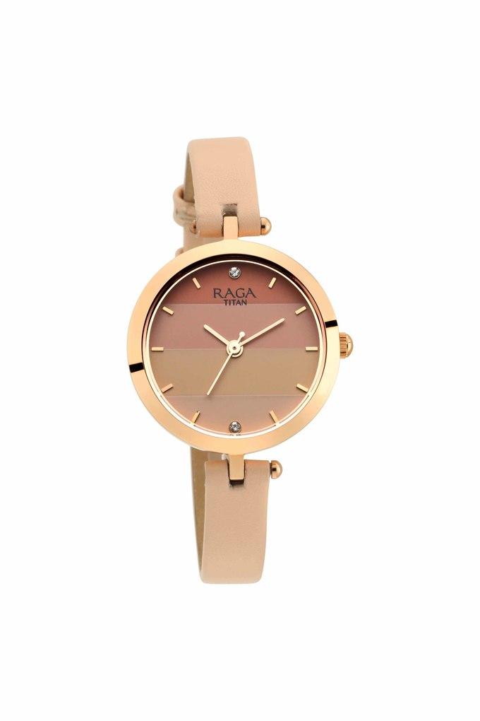 Buy TITAN Womens Raga Viva IV Phase I Pink Brass Analogue