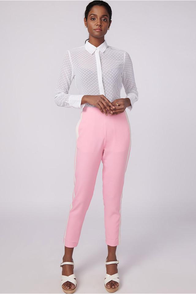 Buy Fashion Cult Women Pink Slim Fit Solid Cigarette Trousers  Trousers  for Women 6767339  Myntra