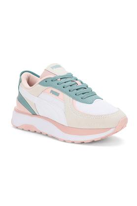 Buy PUMA White Cruise Rider NU Pastel Wns Synthetic Leather Lace