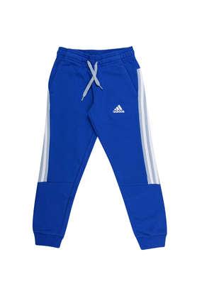 Buy ADIDAS Royal Blue Stripes Cotton Regular Fit Boys Track pant