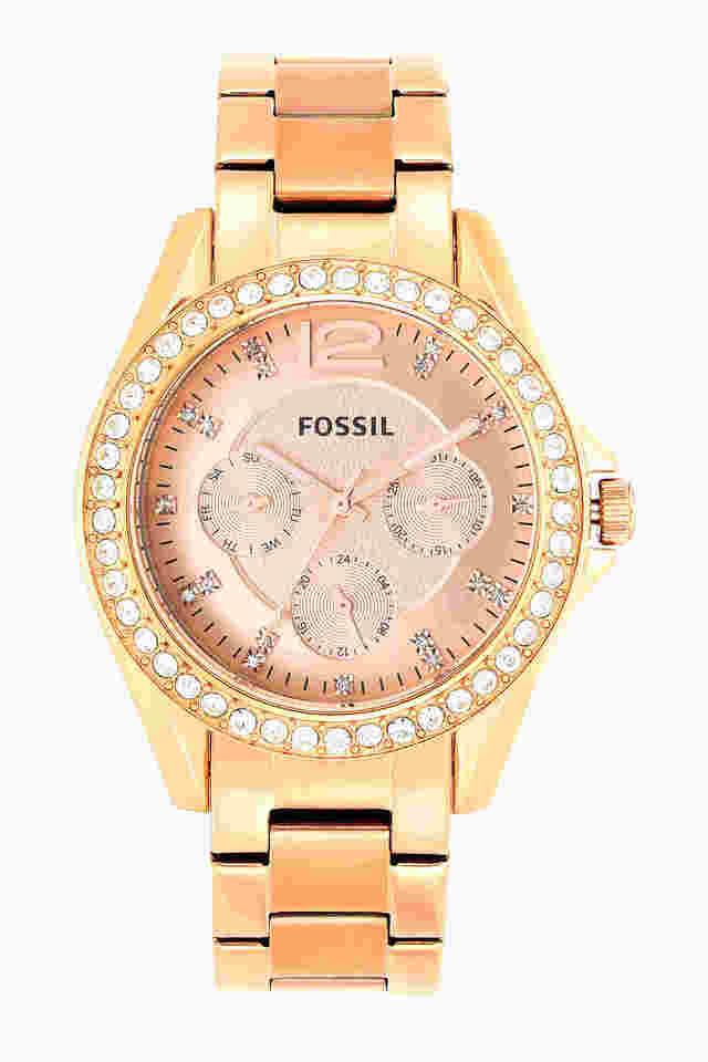 Fossil women's riley on sale rose gold watch