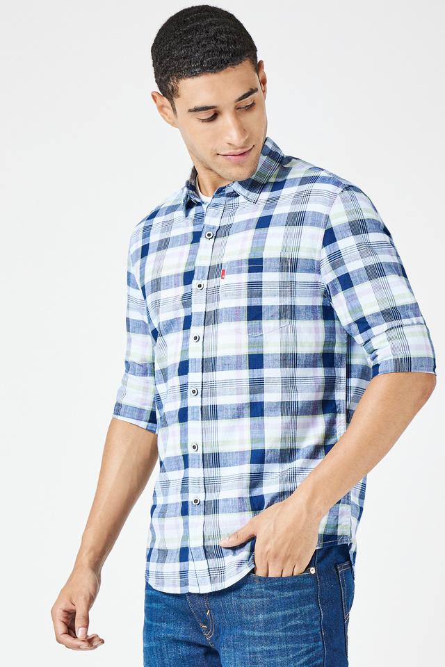 rør Situation uberørt Buy LEVIS Blue Checks Cotton Regular Fit Mens Casual Shirt | Shoppers Stop