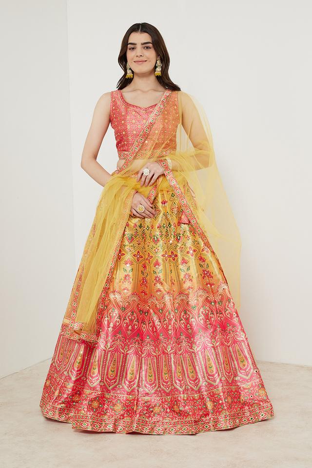 Buy Yellow Lehenga Choli Sets for Women by TRIGUNA Online | Ajio.com