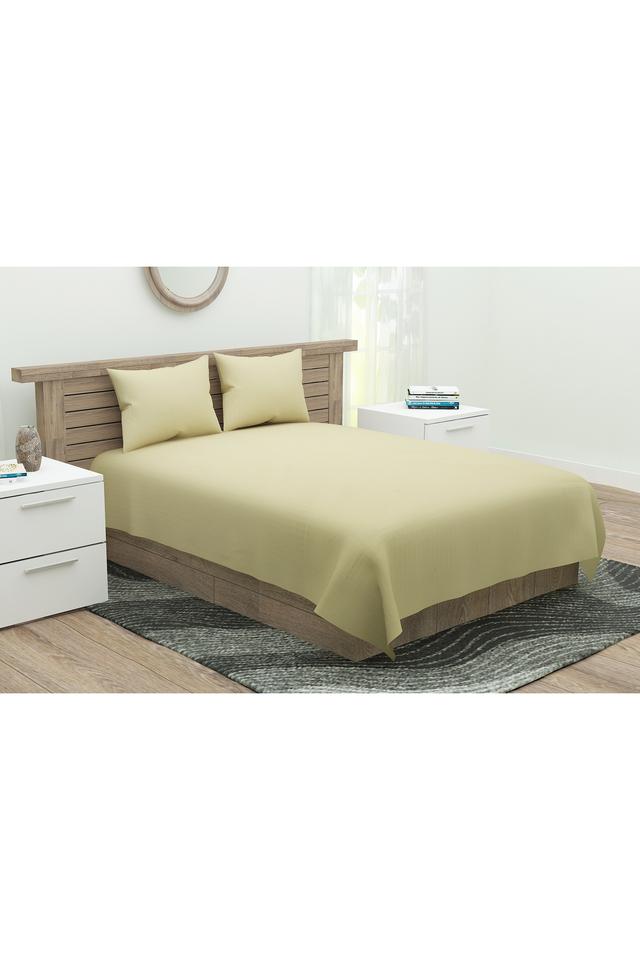 Buy PORTICO Prem Stripe Double Bed Sheet with 2 Pillow Cover Shoppers