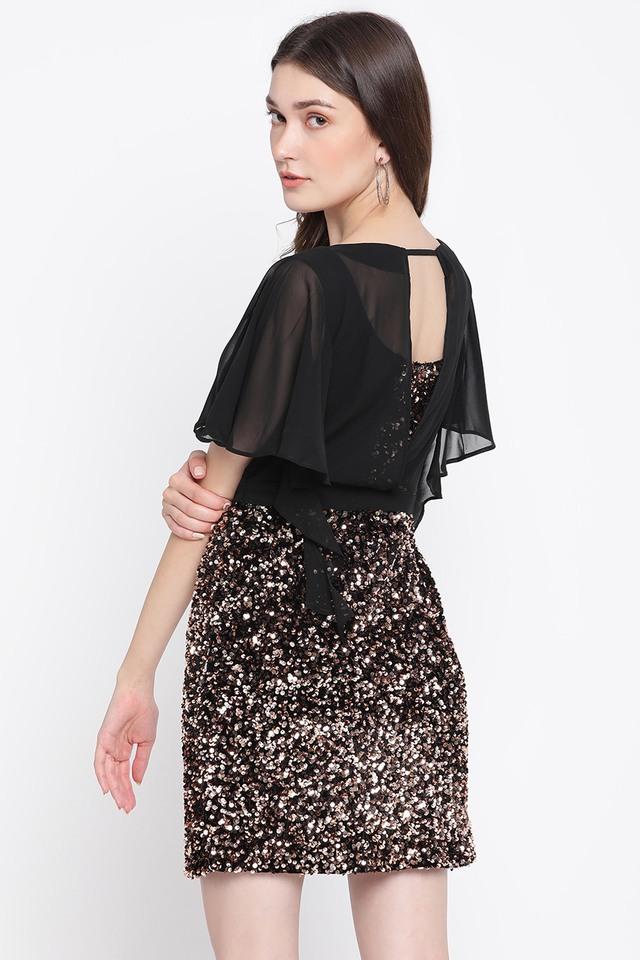 Black marcy shop sequin skirt dress