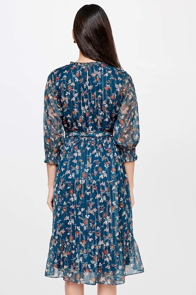 Missguided high neck lace tea outlet dress in floral in multi