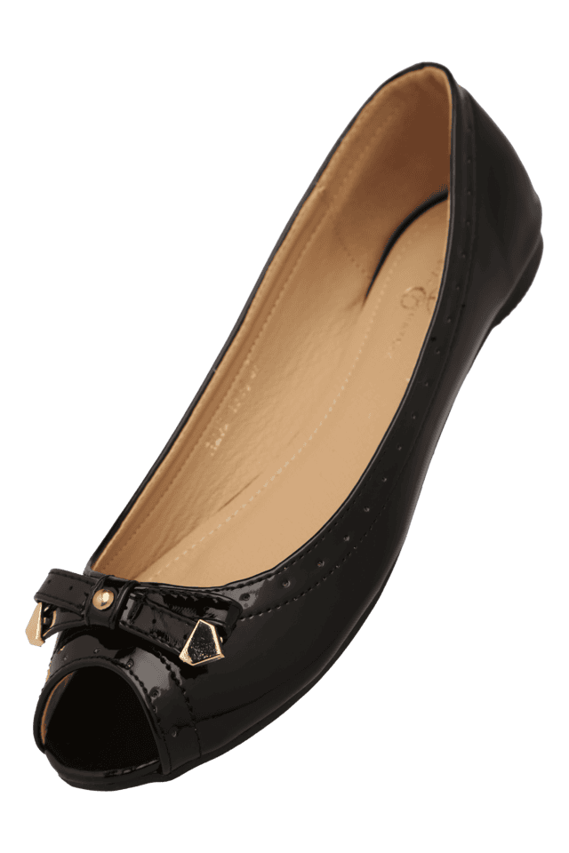 Buy ELLIZA DONATEIN Black Casual Slipon Open Toe Ballerina |