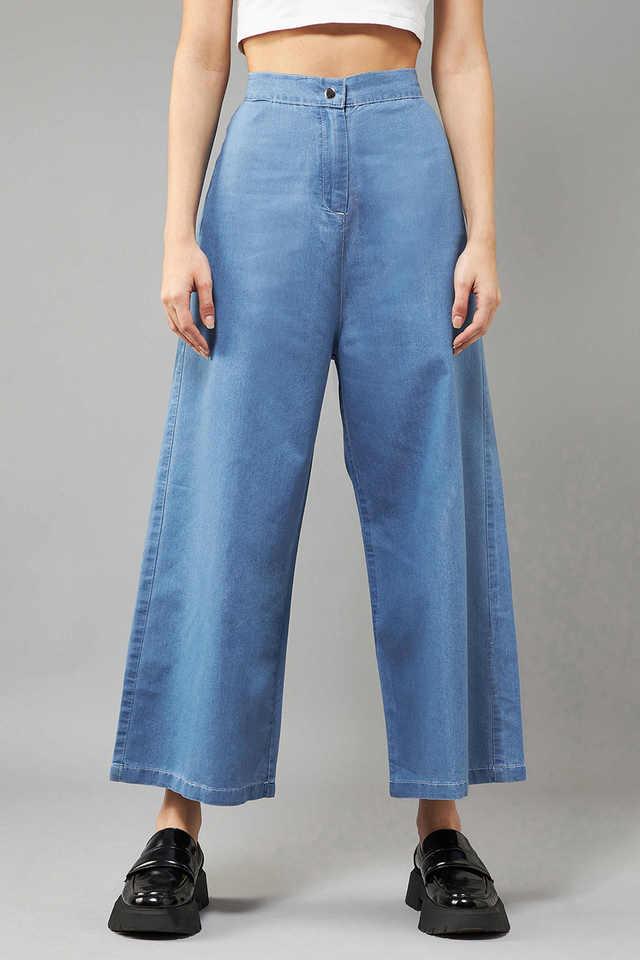 Buy DOLCE CRUDO undefined Solid Denim Relaxed Fit Women