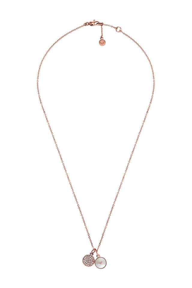 Buy EMPORIO ARMANI Womens Signature Rose Gold Necklace