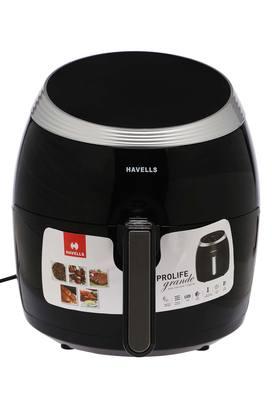 Havells Grande Air Fryer with Aero Crisp Technology, 6.5 Litre Large Pan  Capacity, 10 Pre- Set Menu, Touch Screen, Digital Display & 2 Year  Warranty, 6.5 liter, Black : : Home & Kitchen