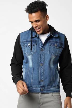 Colour block clearance denim jacket mens