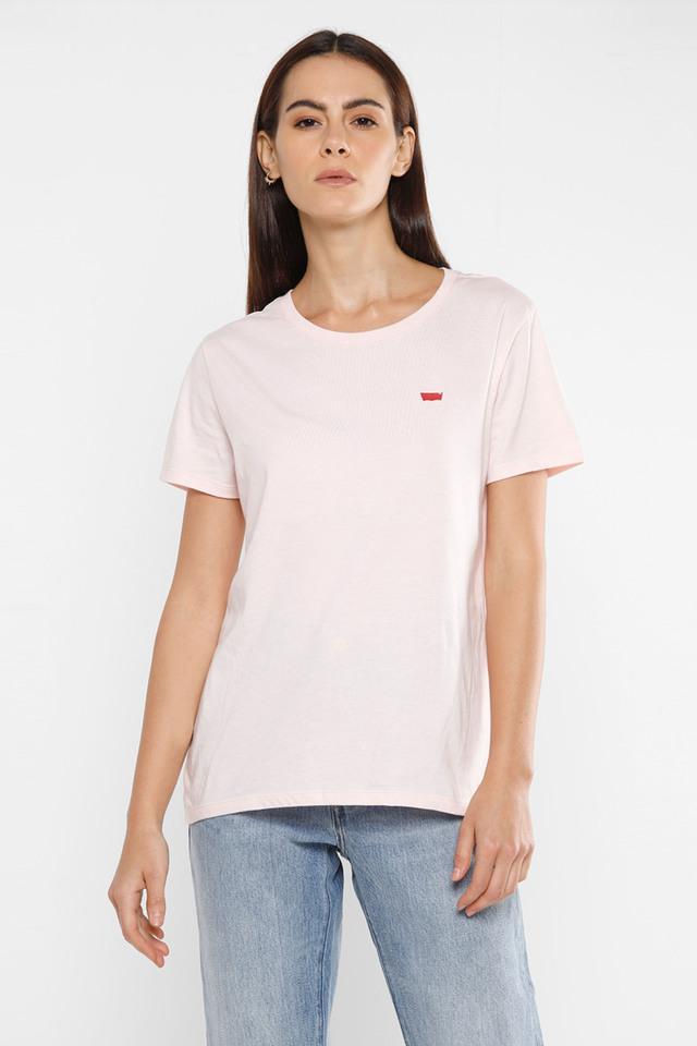 Buy LEVIS Pink Womens Regular Fit Plain T Shirt Shoppers Stop