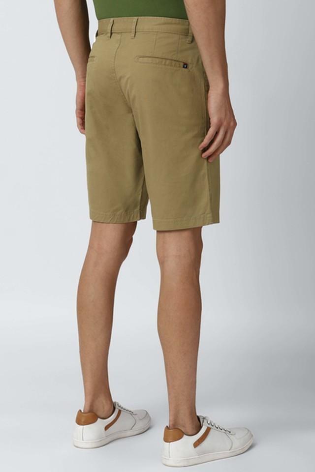 Regular Fit Linen-blend Cargo Shorts - Beige - Men