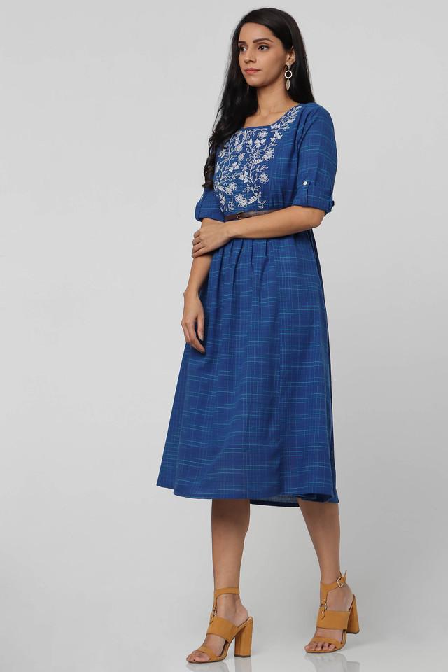 HAUTE CURRY -  Blue Ethnic Dresses - Main