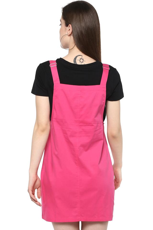 Pink dungaree dress outlet womens