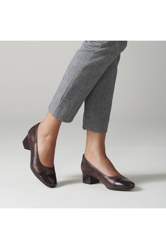 Clarks burgundy heels hotsell