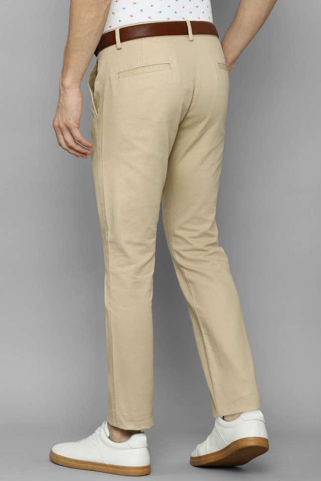 Buy Men Brown Slim Fit Solid Formal Trousers Online - 339595 | Allen Solly