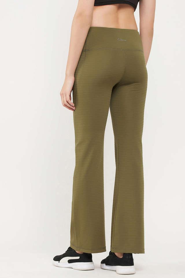 Buy CLOVIA Comfort-Fit High Waist Flared Yoga Pants in Olive Green