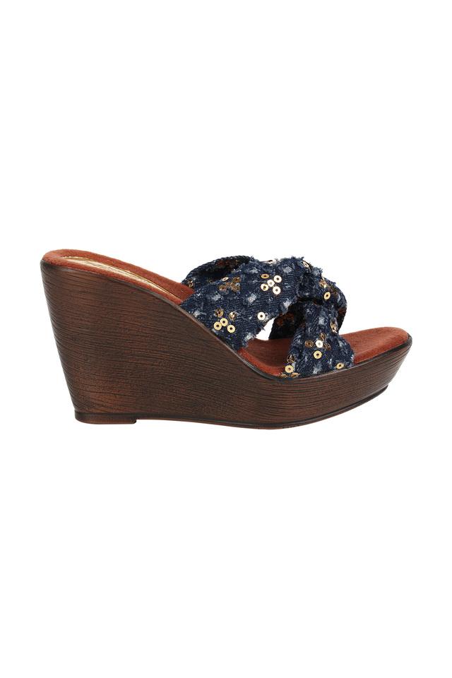 Denim wedge 2024 heels