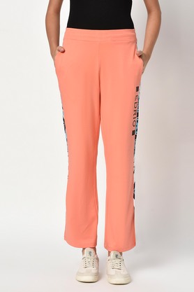 Buy EDRIO Coral Abstract Cotton Regular Fit Womens Active Wear Track Pants