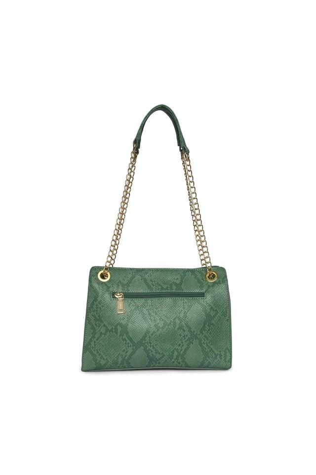 Buy ALLEN SOLLY Green Polyurethane Zipper Closure Casual Women's Satchel  Handbag | Shoppers Stop