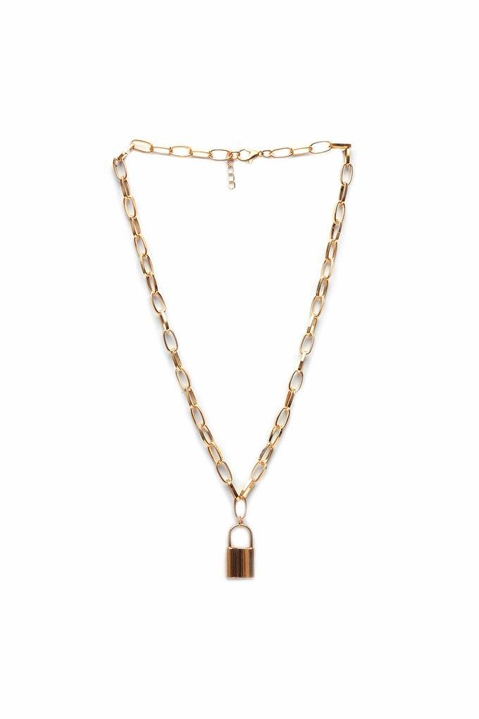 Buy AYESHA Chunky Chain-Link Gold-Toned Lock Pendant Necklace And Bracelet  Set