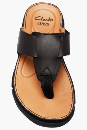 Clarks mens slippers online leather