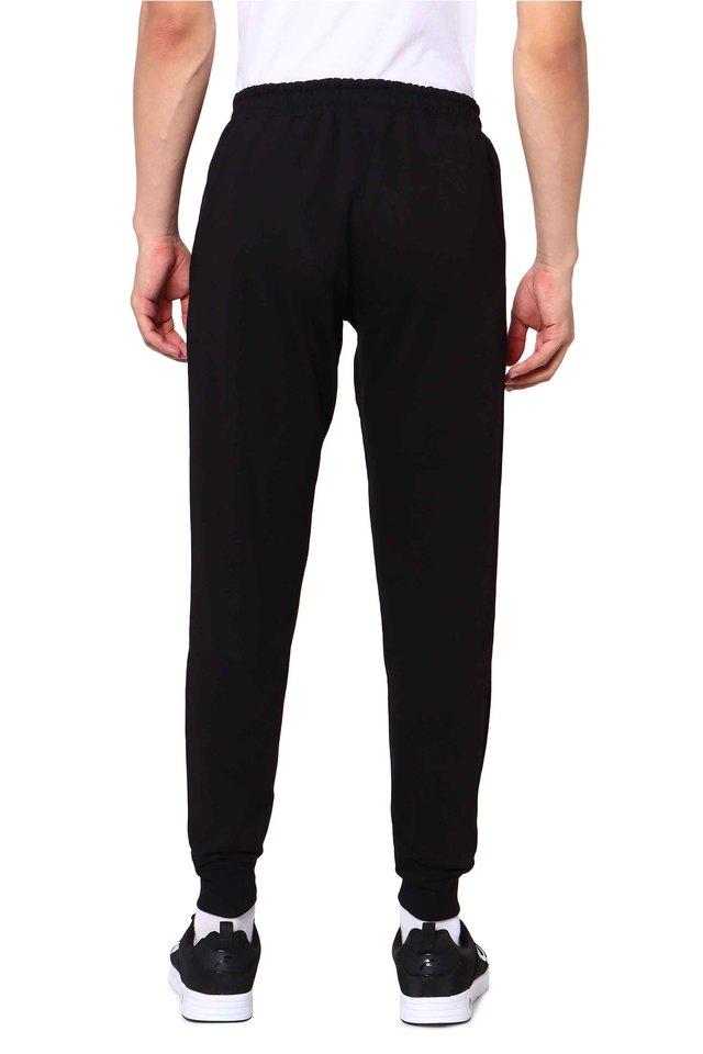 Buy FILA CASUAL Black Solid Cotton Slim Fit Mens Track Pant