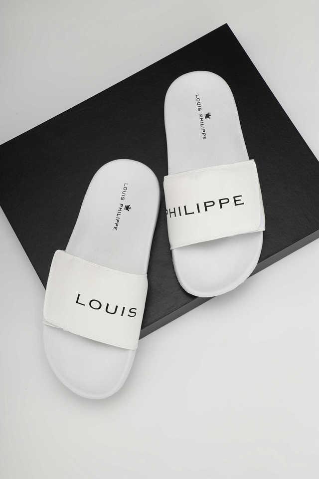 Buy LOUIS PHILIPPE White Polyurethane Slipon Men s Casual Wear Sandals Shoppers Stop