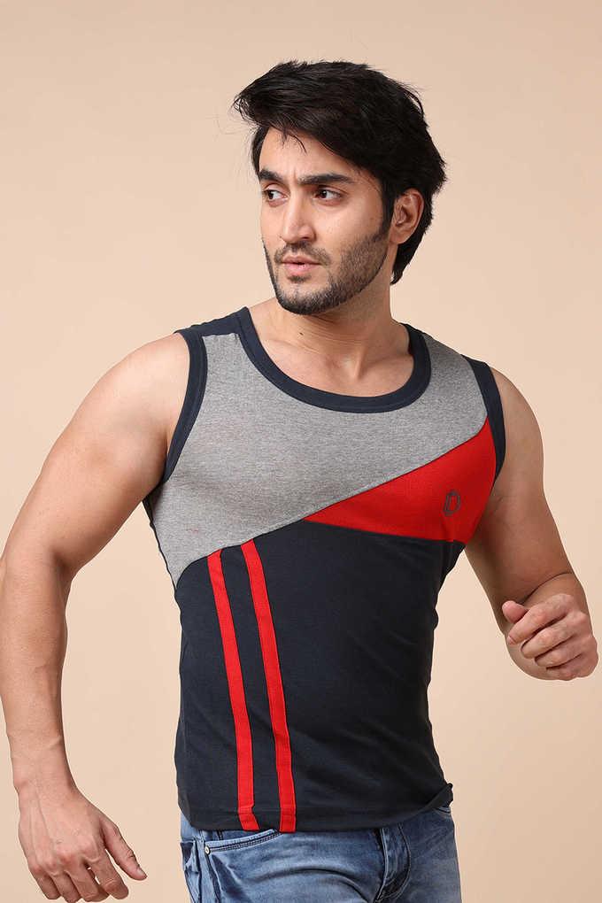 Buy DOLLAR BIGBOSS Men's Assorted Pack of 2 Cotton Gym Vest