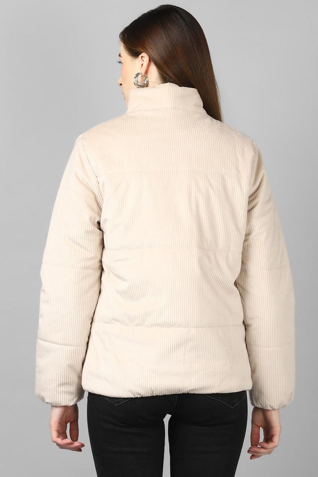 White corduroy puffer on sale jacket