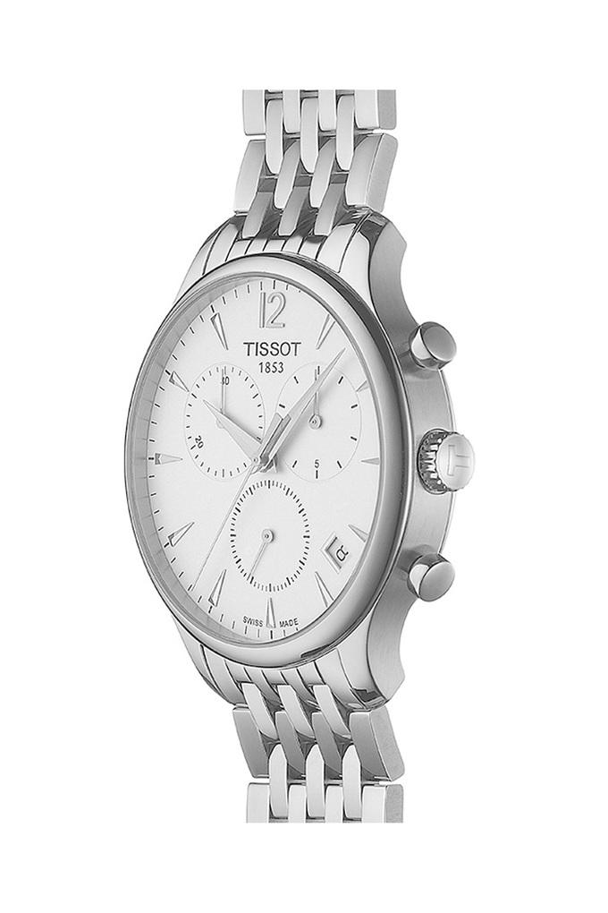 Buy TISSOT Mens White Dial Stainless Steel Chronograph Watch