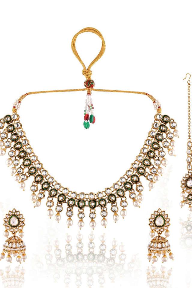 Yellow Chimes Jewellery Set for Women and Girls Kundan Necklace Set –  YellowChimes